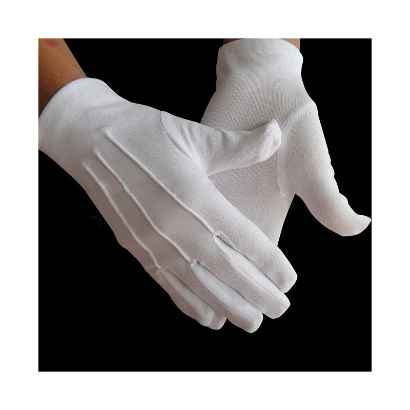 Gants blancs de luxe en coton 3 nervures pour enfant