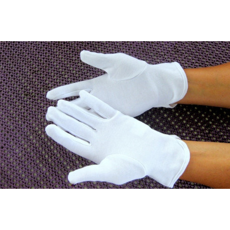 Gants blancs ou noirs 100 % coton épaisseur moyenne 180g