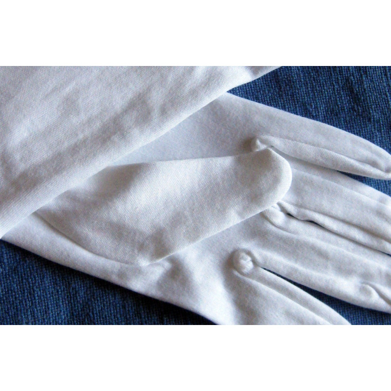 Gants pour le service en restaurant 100% coton blanc  - Habimat