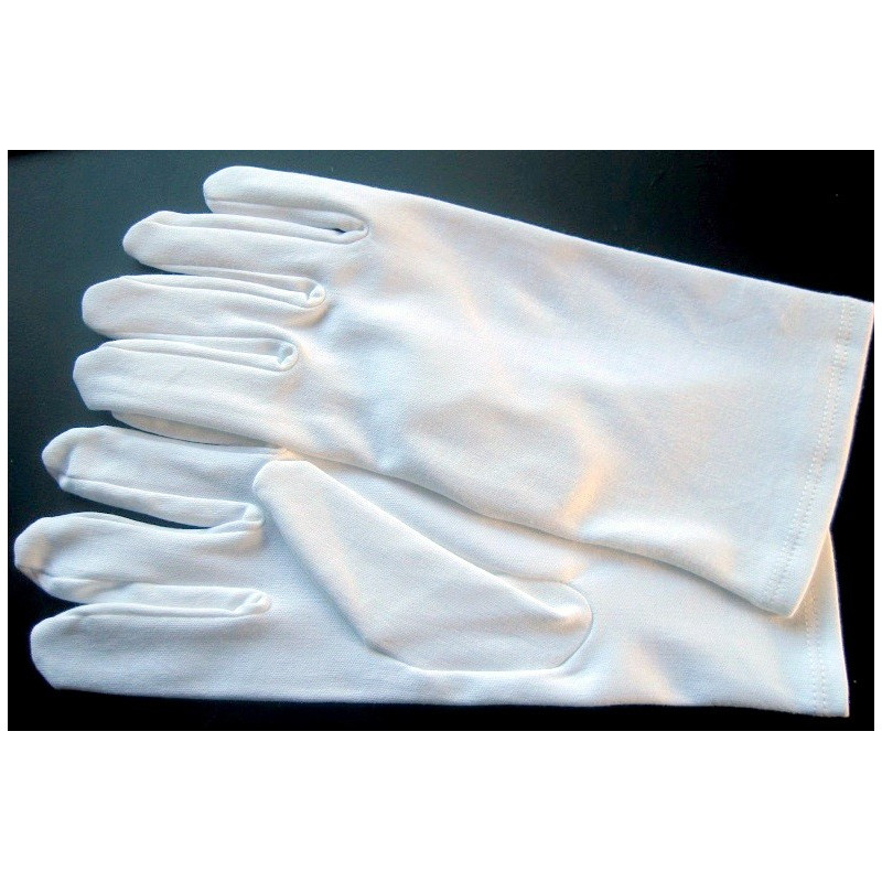 Gants blancs 100 % coton pour grandes mains