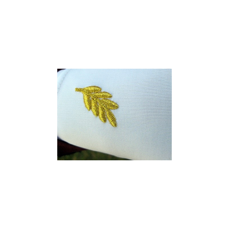 Gants maconniques blanc coton et lycra avec broderie Oudjat Or