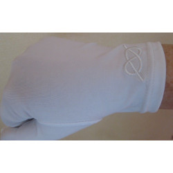 Gants maconniques blanc coton et lycra avec broderie Oudjat Or