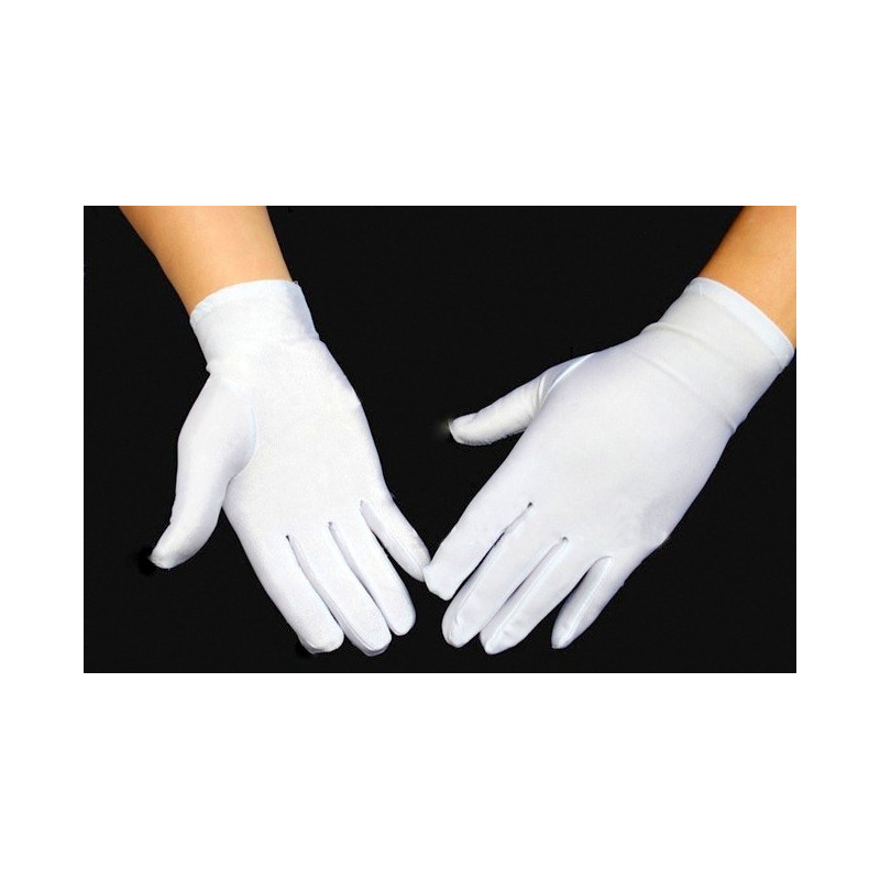 Gants blancs ou noirs unis en coton+lycra