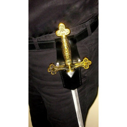 Porte épée en cuir noir