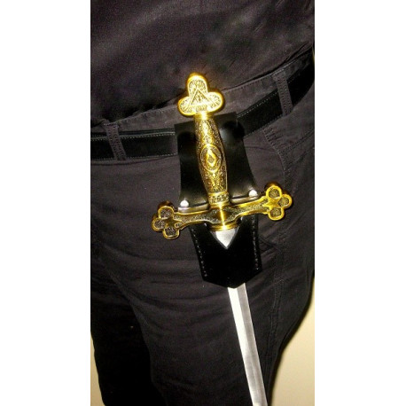 Porte épée en cuir noir