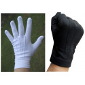 Coton + lycra extensible : GANTS BLANCS ou NOIRS avec 3 nervures