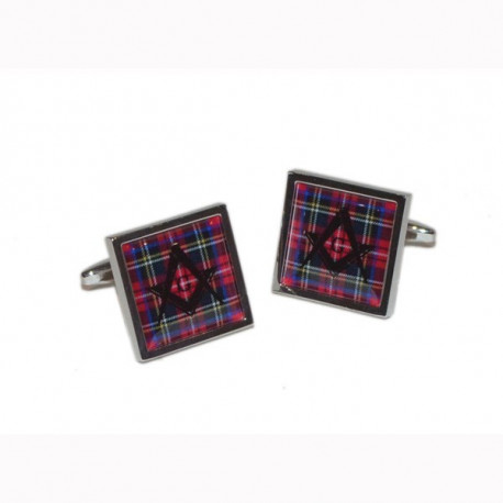 Boutons de manchette Standard d'Ecosse motif tartan seul