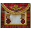 Tablier de maître RSE en vrai cuir et tartan Royal Steward