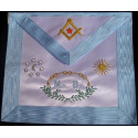 Tablier de maître (Rite français traditionnel - GLNF) en satin brodé bleu clair