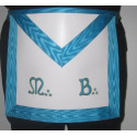 Tablier de maitre RF en cuir broderie MB turquoise