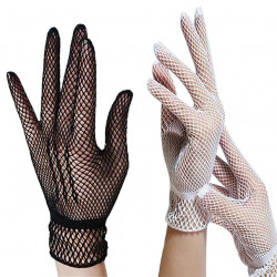 Gants blancs en filet