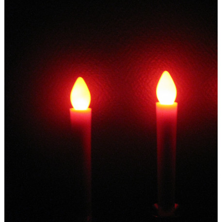 Bougie LED rouge avec mouvement de flamme 9x14cm