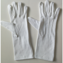 Gants blancs 3 nervures poignet rallongé