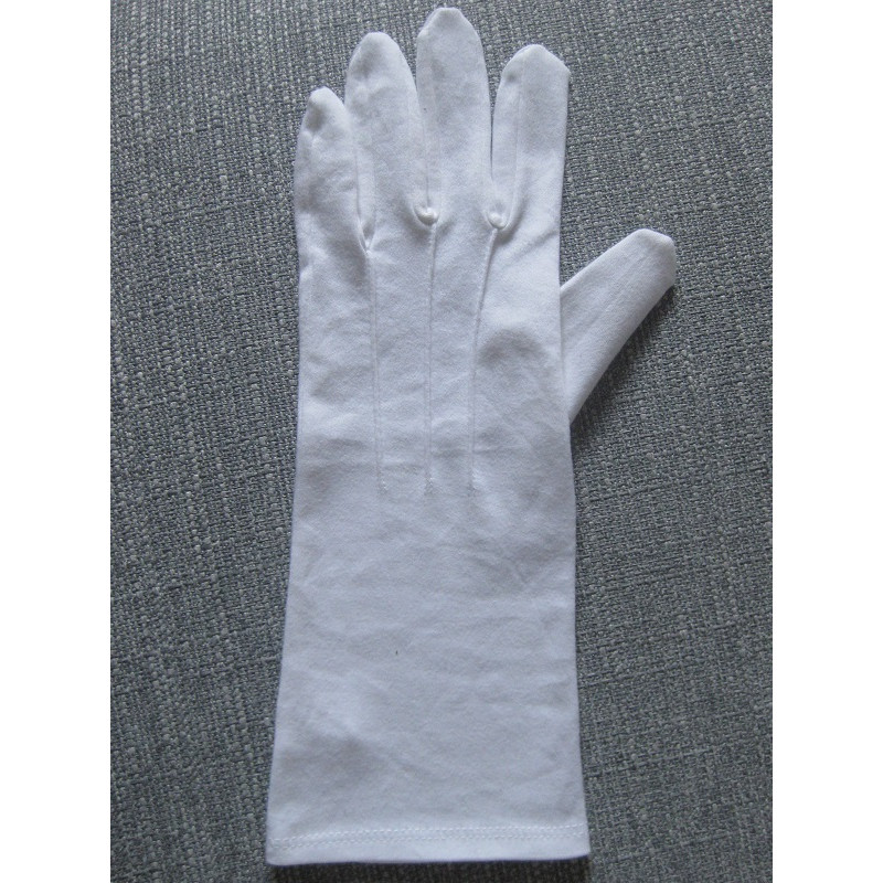 Gants Service Officier Apparat 3 Nervures Blancs en coton Mixte.