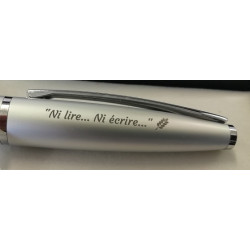 Stylo métal "Ni lire ni écrire"