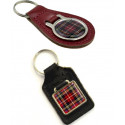 Porte-clés cuir motif TARTAN