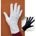 Coton + lycra extensible : GANTS BLANCS ou NOIRS dessus uni,