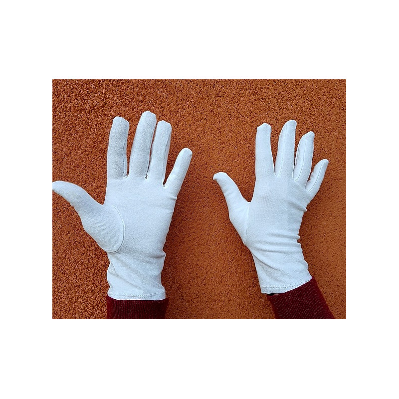 Gants blancs ou noirs unis en coton+lycra