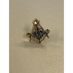 Pin's Equerre-compas bleu et or