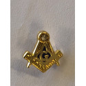 Pin's Equerre-compas bleu et or