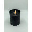 Bougie pilier LED noir 9 cm avec flamme dansante