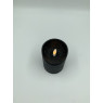 Bougie pilier LED noir 9 cm avec flamme 