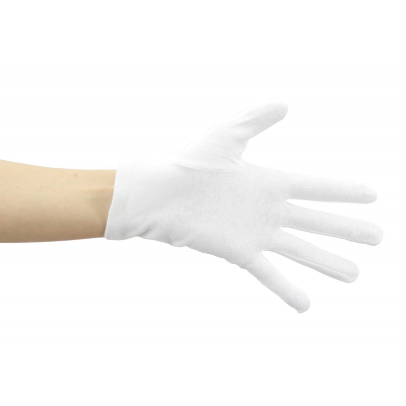 Gants blancs 100 coton épaisseur moyenne 180g