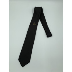 Cravate noire avec motif équerre compas