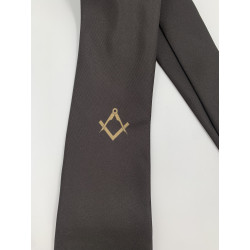 Cravate noire avec motif équerre compas