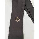 Cravate noire classique avec motif Equerre Compas
