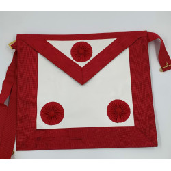 Tablier de Maître REAA avec rosettes en cuir déclassé -40%