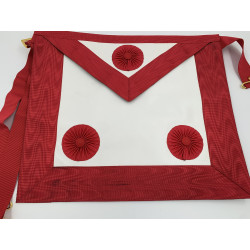 Tablier de Maître REAA avec rosettes en cuir déclassé -40%