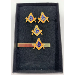 Parure "équerre et compas"