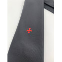 Cravate noire classique avec Croix Pattée Templière