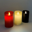 Bougie pilier LED noire, ivoire ou rouge 13 cm avec flamme vacillante