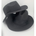 Chapeau noir feutre bords rabattus 56-58 cm Déclassé