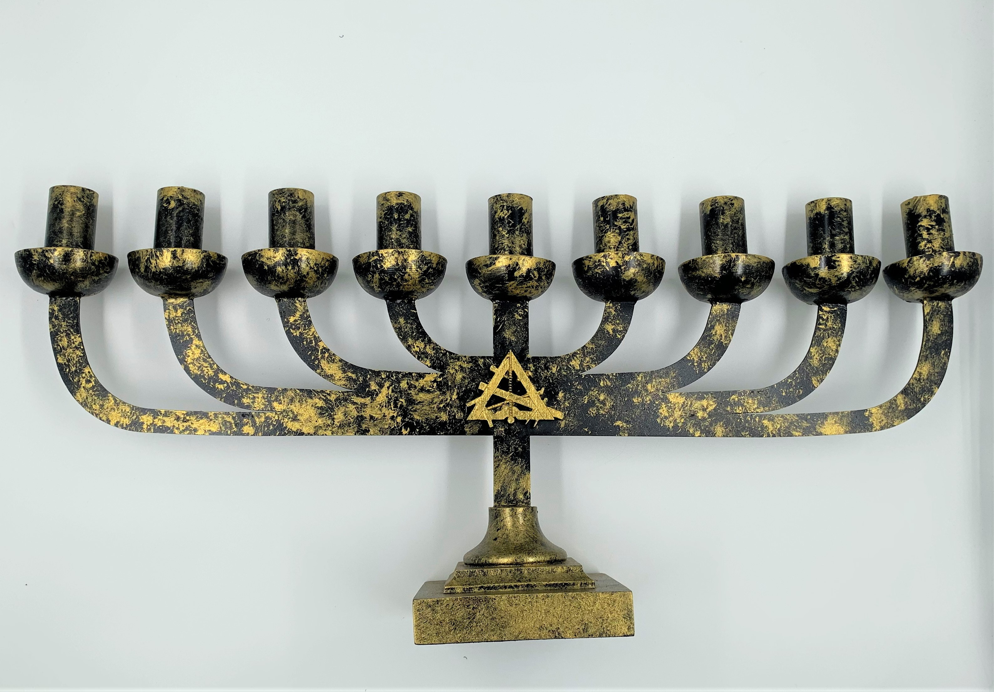 Chandelier juif judaïque bronze 9 branches Hanoukkia Menorah