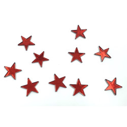 Étoiles de décoration de table 3 cm rouge et argent