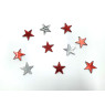 Étoiles de décoration de table 3 cm rouge et argent