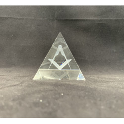 Pyramide en Cristal gravure Équerre & compas