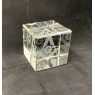 Cube en Cristal gravure Équerre & compas avec "G"
