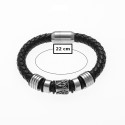 Bracelet rond en cuir tressé pour homme Equerre & Compas