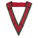 Collerette pour médaille ruban moiré rouge bordé de vert déclassé -30%