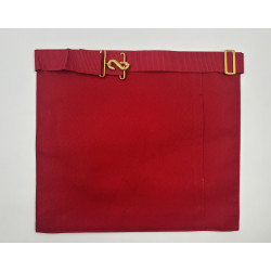Tablier de maitre REAA en cuir broderie MB dos rouge ponceau déclassé - 30%