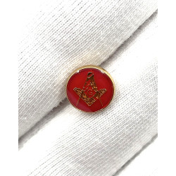 Petit pin's Équerre & Compas dorée et rouge