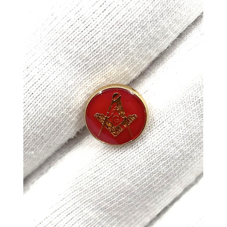 Petit pin's Équerre & Compas dorée et rouge