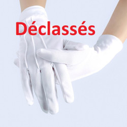 1 paire de gants nylon enfants BLANCS 3 nervures Déclassés