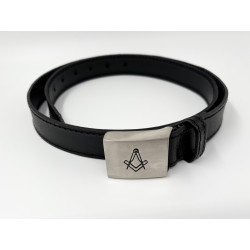 Ceinture Cuir Equerre & Compas noir