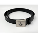 Ceinture Cuir Equerre & Compas noir