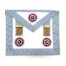 Tablier de Maître GLNF rite émulation français en cuir 3 rosettes et pendeloques